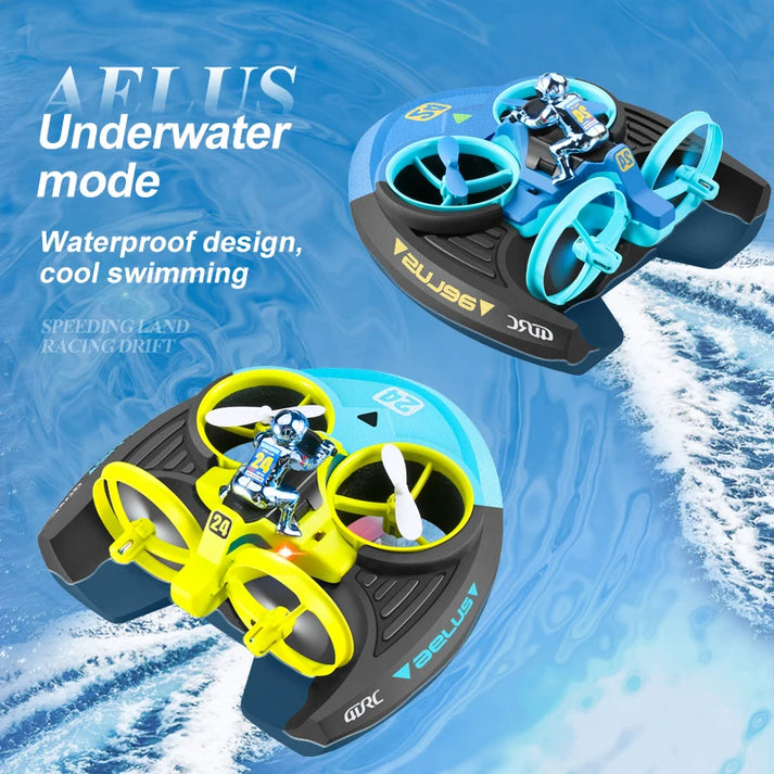 V24 RC Mini Drone 3 in 1 Sea Land Air Flight Altitude Hold Mode 2.4G Quadcopter Boat RC Helicopter For Kid