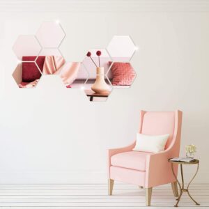 15 Pieces Mirror Sheets Flexible Non Glass Mirror Plastic Mirror Self Adhesive Tiles Mirror Wall Stickers (3.5 Inch)